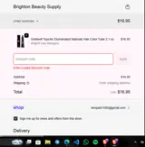 Brighton Beauty Supply coupon verification screenshot