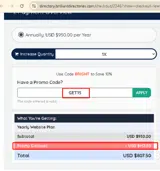 GET15 coupon verification screenshot