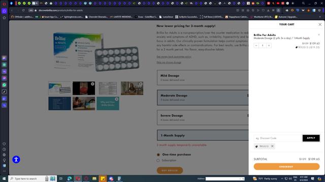 Brillia checkout page showing Brillia discount code box | Screenshot taken by SimplyCodes community member on Jun 3, 2024