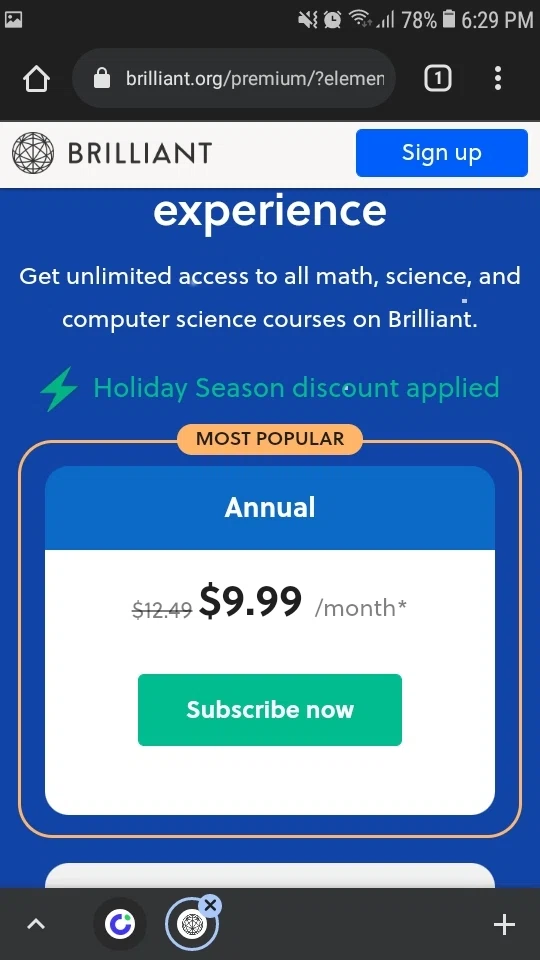 Brilliant checkout page showing Brilliant discount code box | Screenshot taken by SimplyCodes community member on Dec 29, 2021