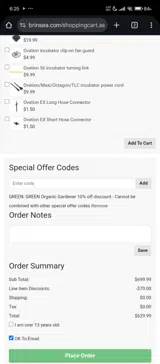 GREEN coupon verification screenshot