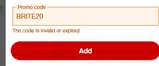 Brite20 coupon verification screenshot