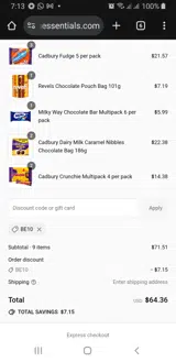BE10 coupon verification screenshot