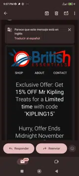 KIPLING15 coupon verification screenshot