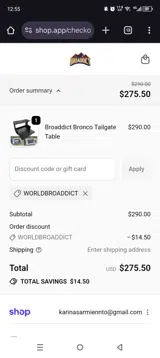 BROADDICT coupon verification screenshot