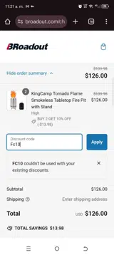 Fc10 coupon verification screenshot