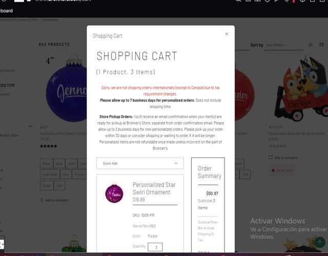 Bronner's checkout page showing Bronner's promo code box | Screenshot taken by SimplyCodes community member on Dec 12, 2024