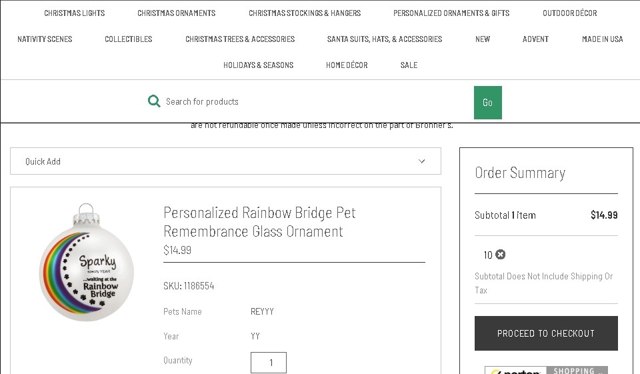 Bronner's checkout page showing Bronner's promo code box | Screenshot taken by SimplyCodes community member on Nov 27, 2022