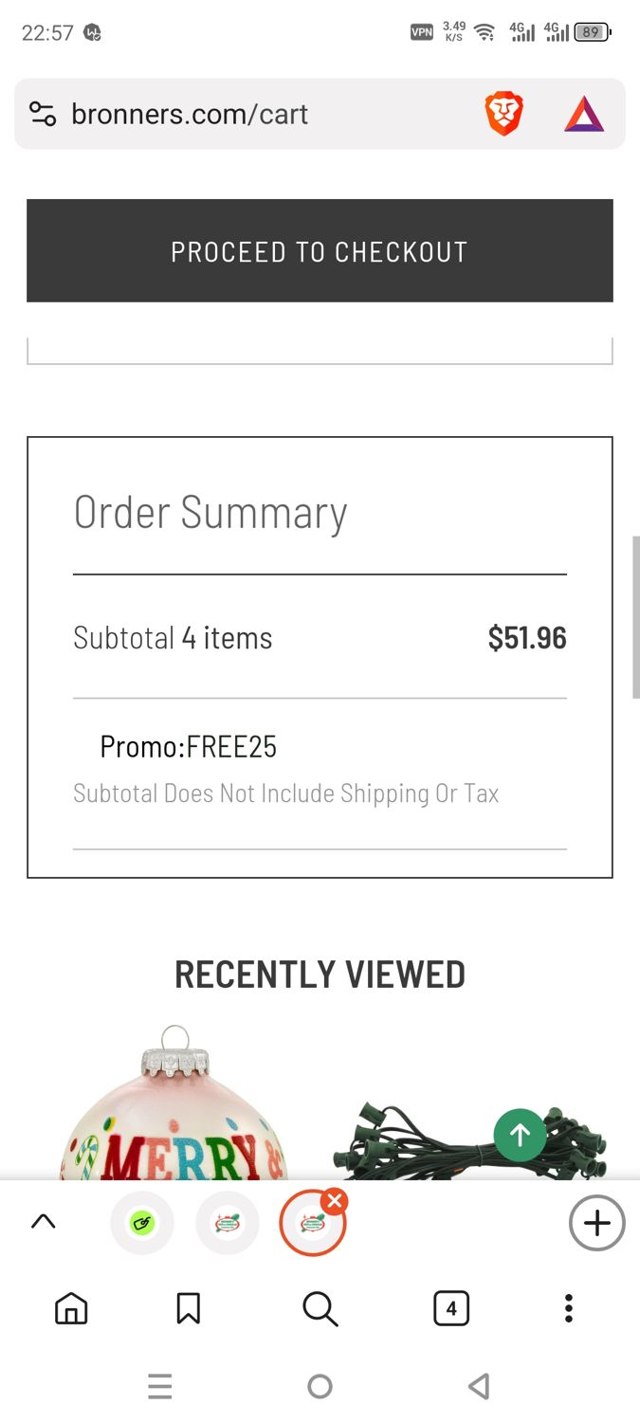 Bronner's checkout page showing Bronner's promo code box | Screenshot taken by SimplyCodes community member on Sep 7, 2025