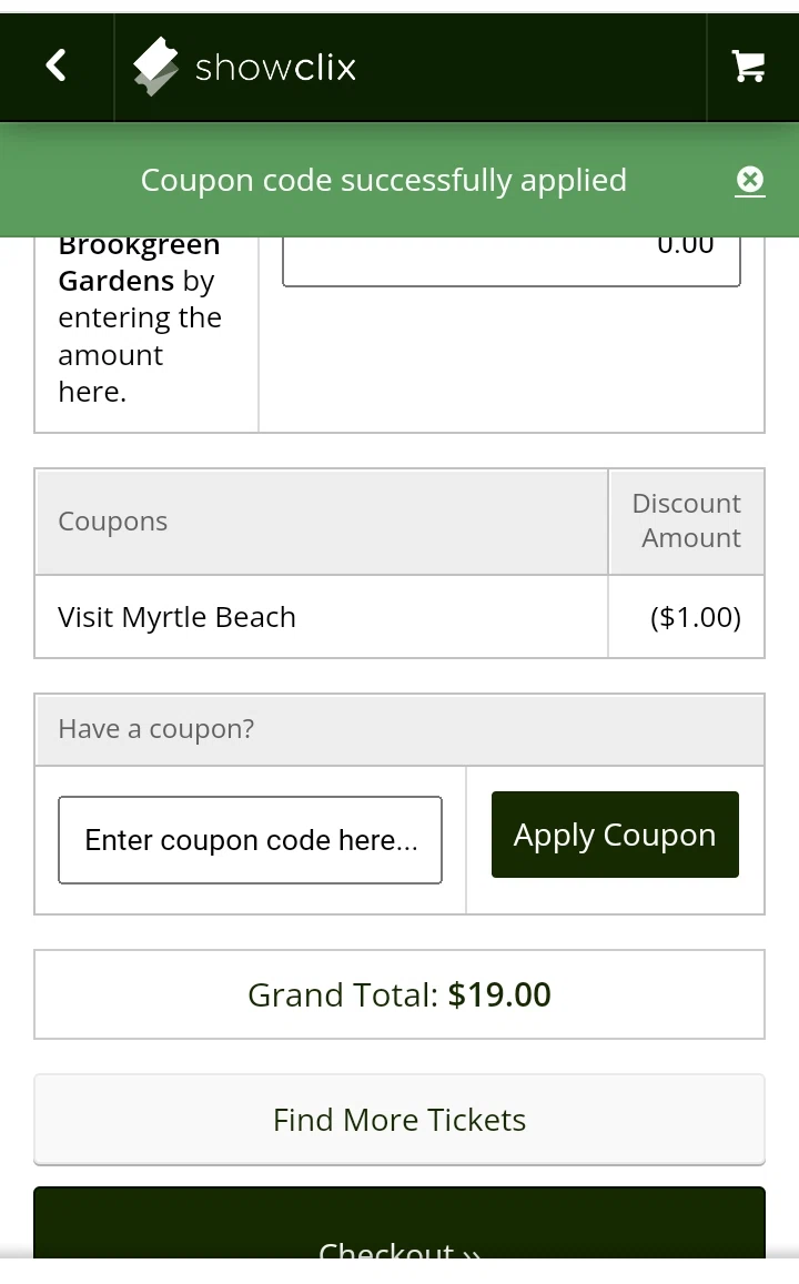 how to use Brookgreen Gardens coupons