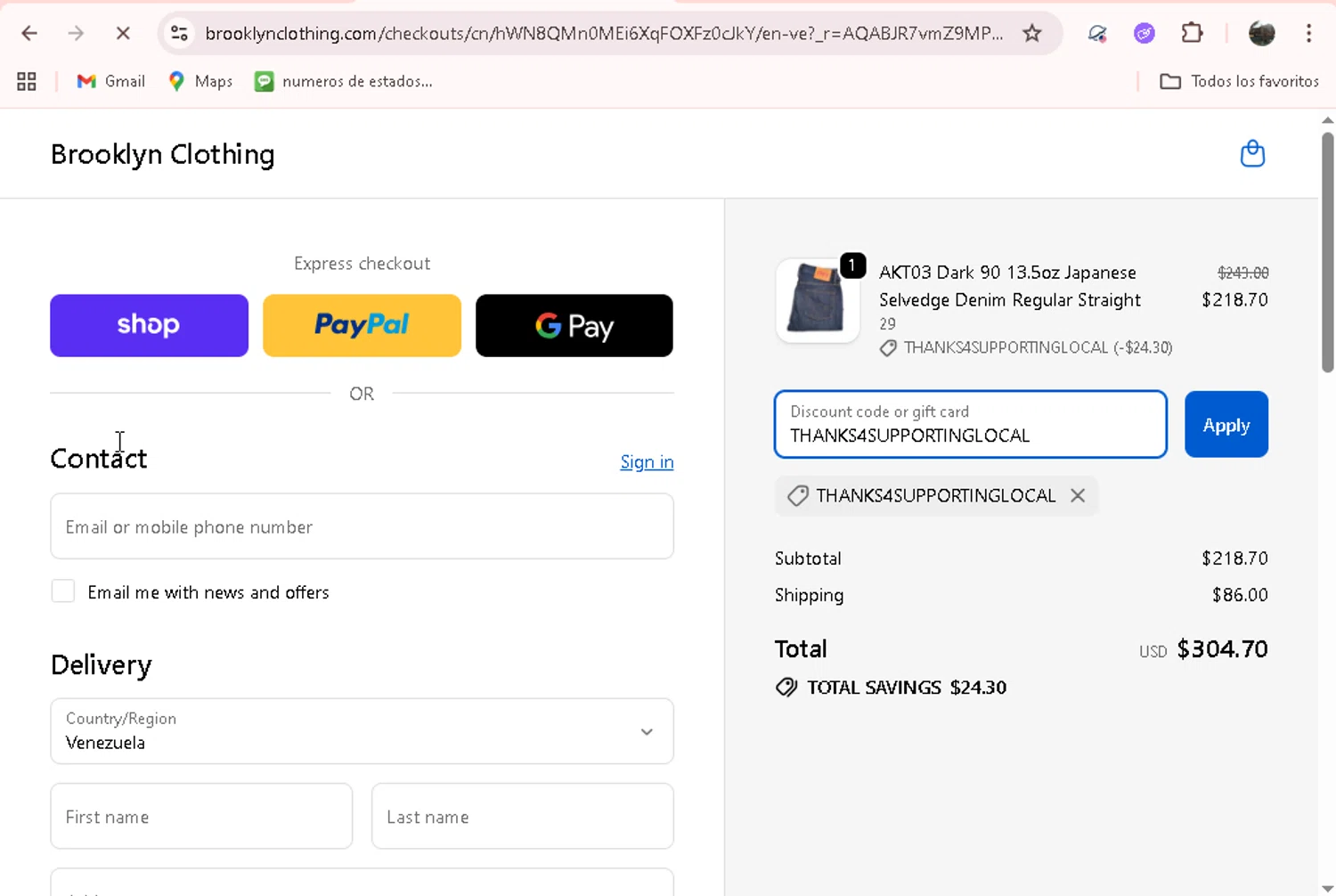 Brooklyn Clothing checkout page showing Brooklyn Clothing discount code box | Screenshot taken by SimplyCodes community member on Feb 5, 2026