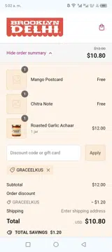 Graceelkus coupon verification screenshot