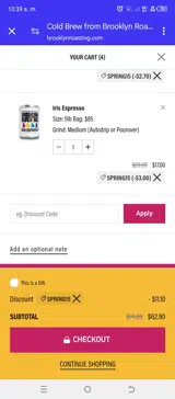 Spring15 coupon verification screenshot