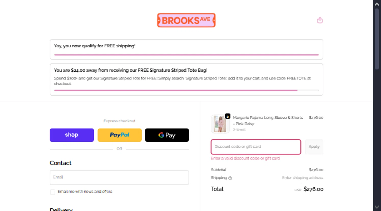 Brooks Avenue promo code screenshot showing code KINDNESS applied at Brooks Avenue checkout page. Uploaded by SimplyCodes community member TraxoGamer on Nov 17, 2025