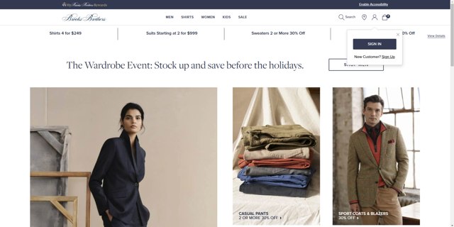 Brooks Brothers checkout page showing Brooks Brothers promo code box | Screenshot taken by SimplyCodes community member on Nov 4, 2024
