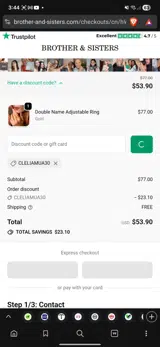 CLELIAMUA30 coupon verification screenshot