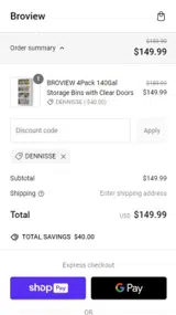 DENNISSE coupon verification screenshot