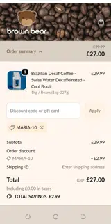 MARIA-10 coupon verification screenshot