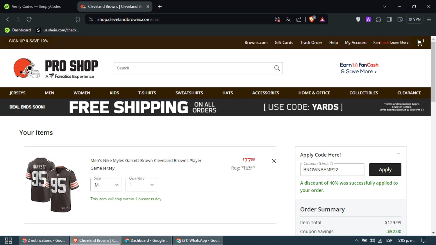Cleveland Browns Shop Promo Codes 40 Off May 2024