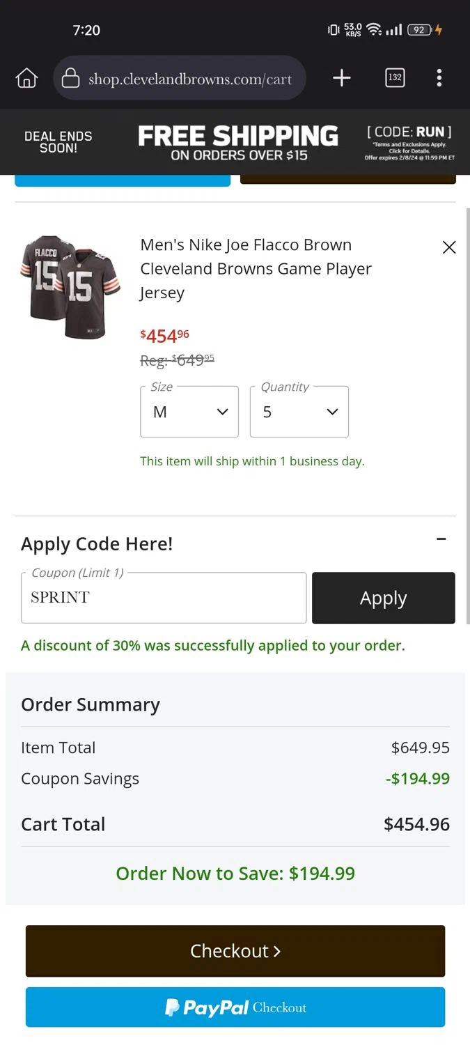 Cleveland Browns Shop Promo Codes 40 Off 02 2024