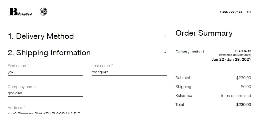 Browns Shoes checkout page showing Browns Shoes promo code box | Screenshot taken by SimplyCodes community member on Jan 16, 2021