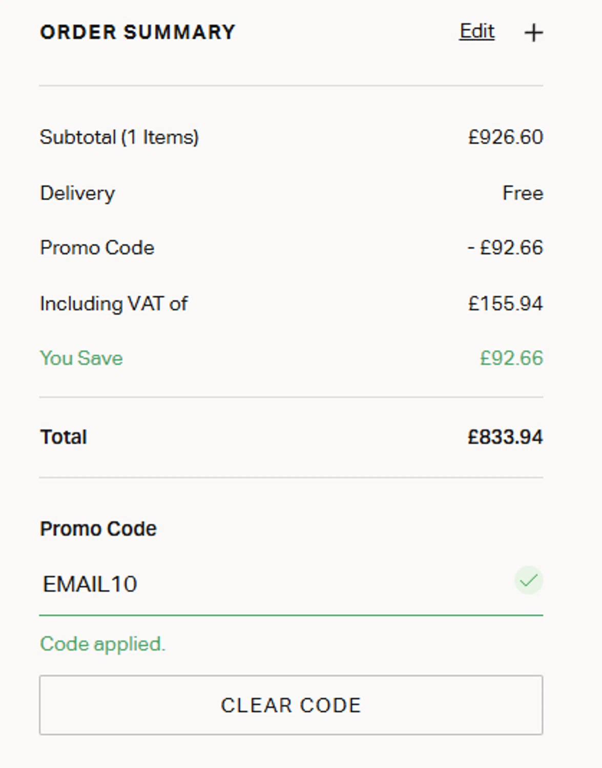 Brown Thomas checkout page showing Brown Thomas promo code box | Screenshot taken by SimplyCodes community member on Feb 25, 2025