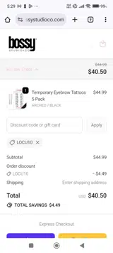 LOCU10 coupon verification screenshot