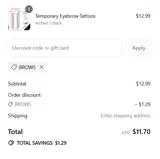 brows coupon verification screenshot