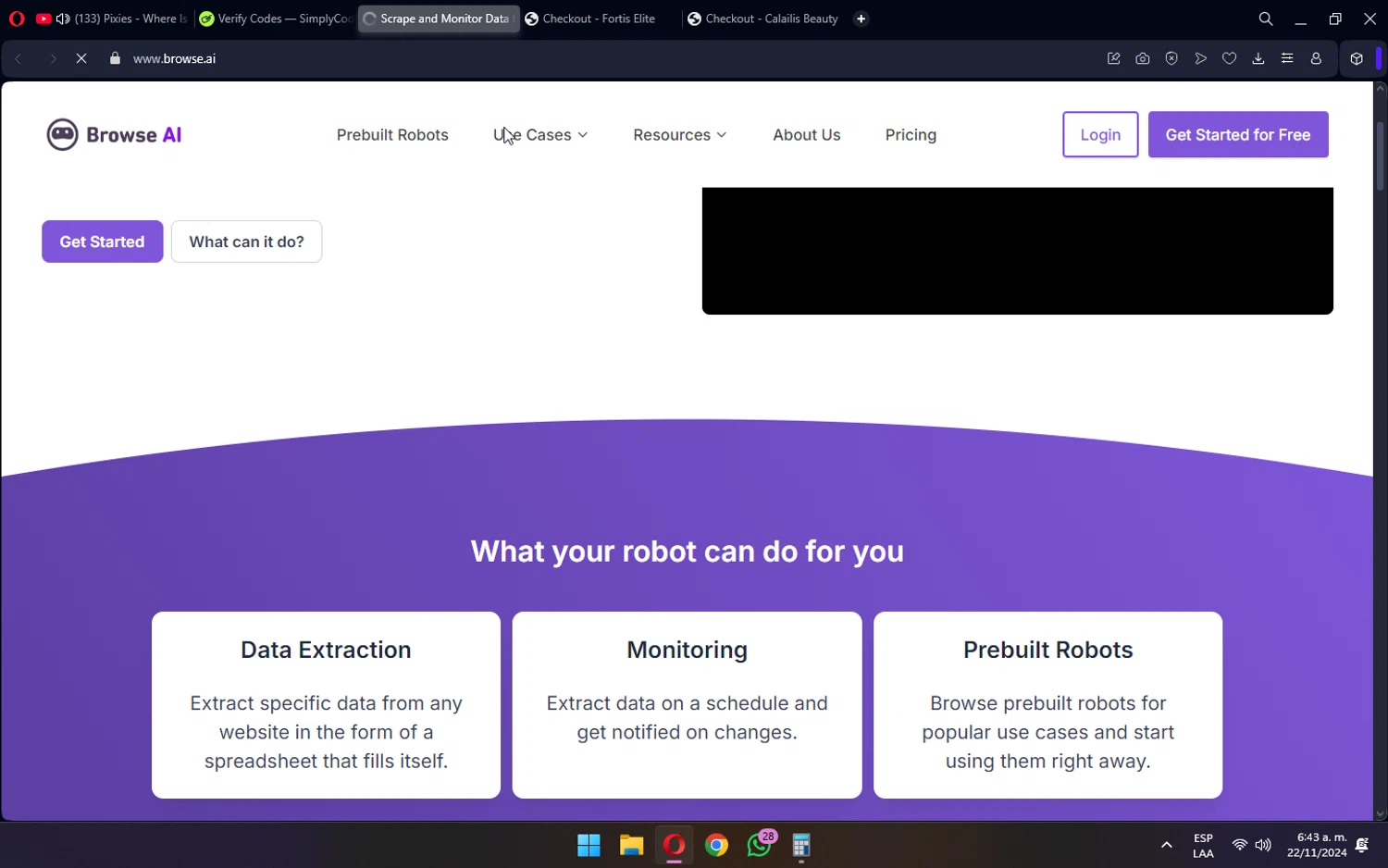 Browse AI checkout page showing Browse AI promo code box | Screenshot taken by SimplyCodes community member on Nov 22, 2024