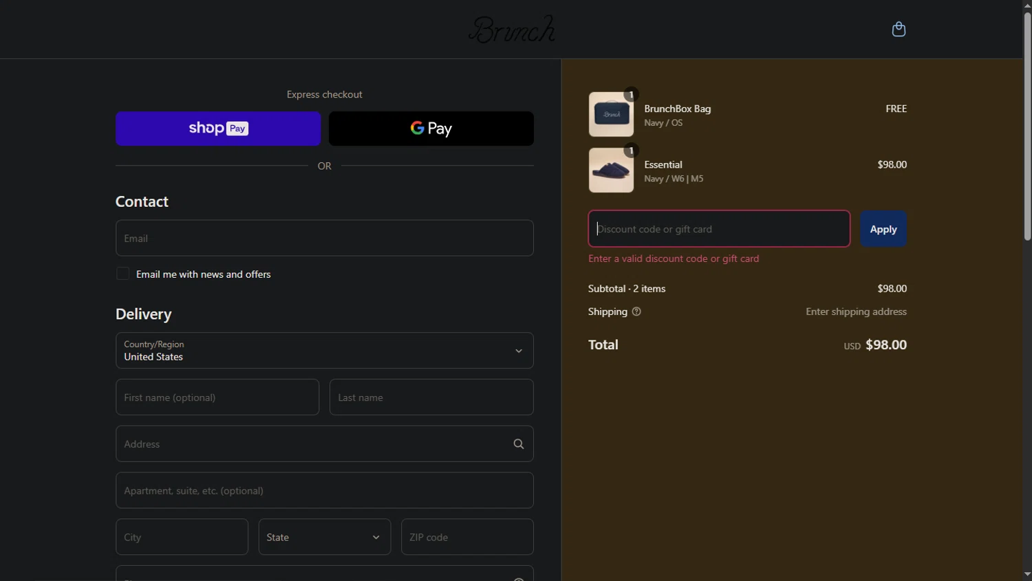 Brunch promo code screenshot showing code Brunch10 applied at Brunch checkout page. Uploaded by SimplyCodes community member ScanEagle5120 on Mar 18, 2025