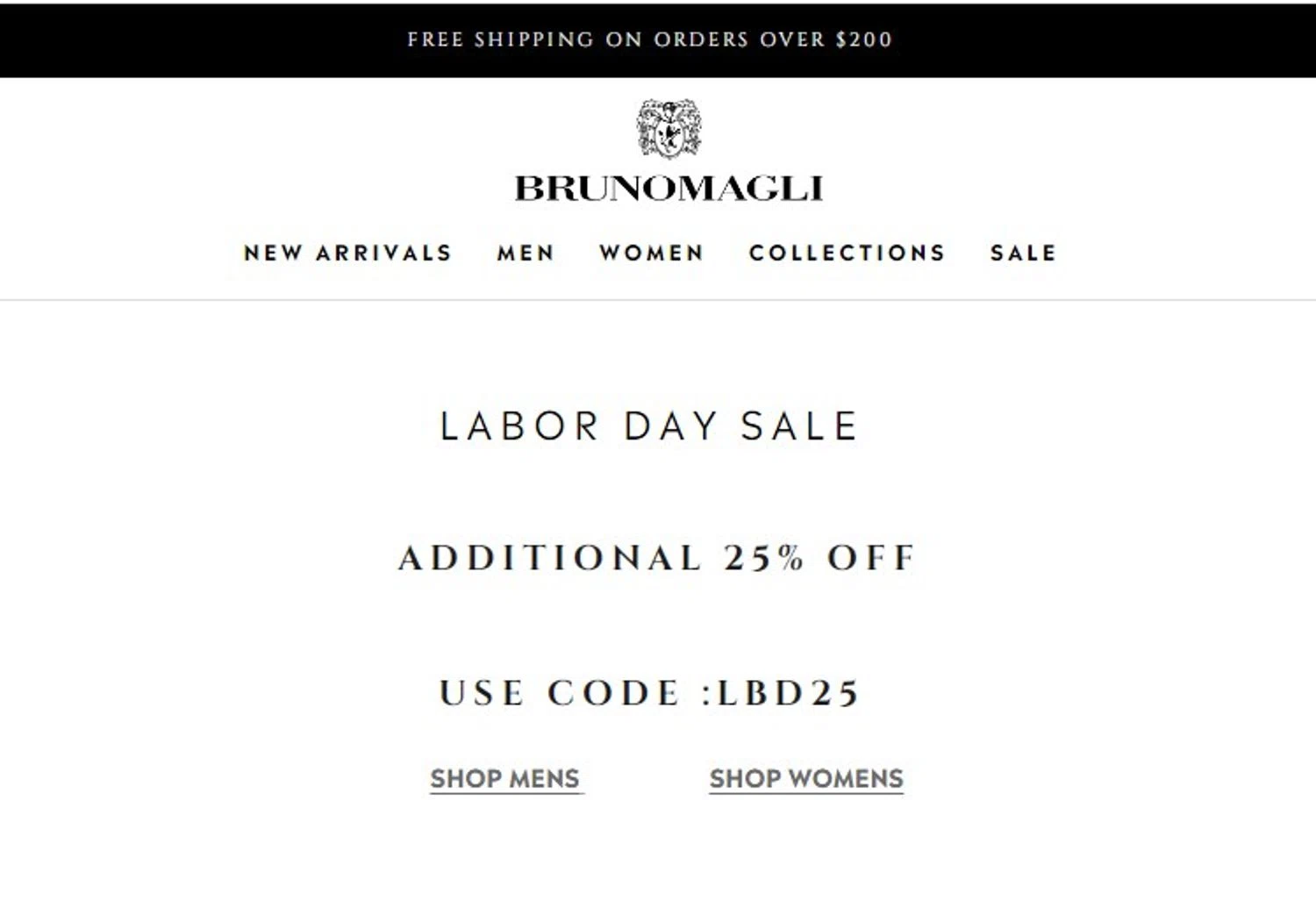 Bruno Magli discount code screenshot showing code lbd25 applied at Bruno Magli checkout page. Uploaded by SimplyCodes community member yennifergonzalez on Aug 27, 2025