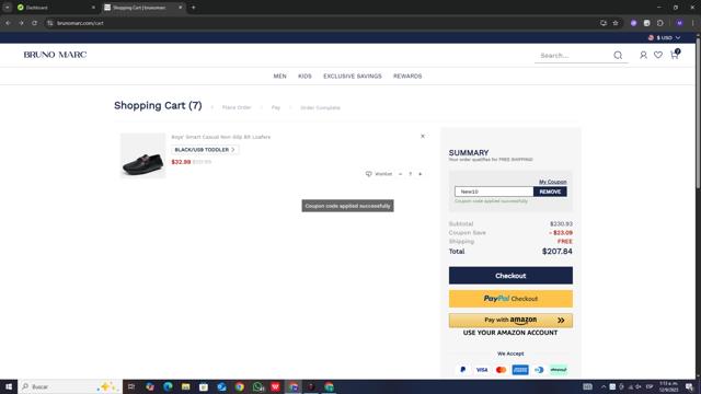 Bruno Marc checkout page showing Bruno Marc coupon code box | Screenshot taken by SimplyCodes community member on Sep 12, 2025