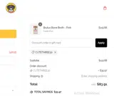 CUTETHREE30 coupon verification screenshot