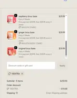10EXTRA coupon verification screenshot