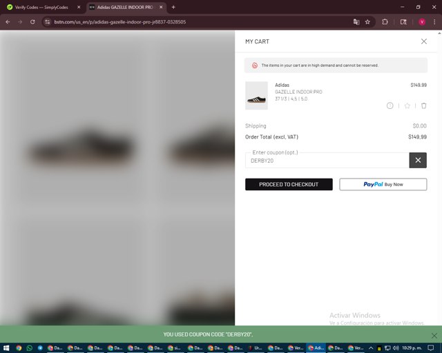 BSTN checkout page showing BSTN coupon code box | Screenshot taken by SimplyCodes community member on Aug 27, 2025
