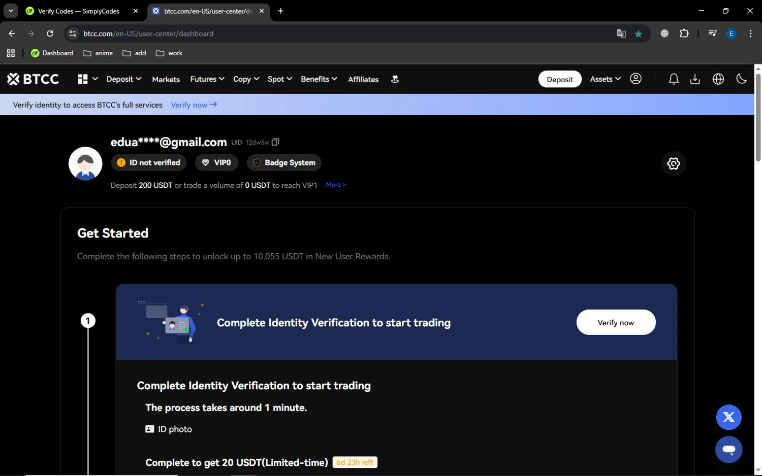 BTCC promo code screenshot showing code Ufjdnuy applied at BTCC checkout page. Uploaded by SimplyCodes community member MoneyGenius452 on Aug 16, 2025