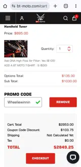 Wheeliewinnin coupon verification screenshot