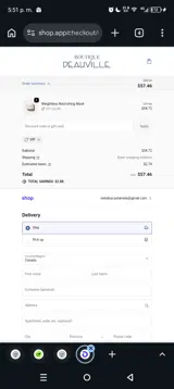 Boutique Deauville coupon verification screenshot