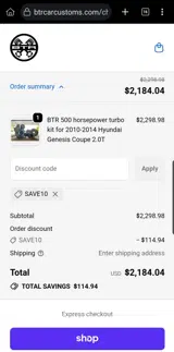 Save10 coupon verification screenshot