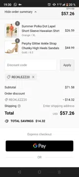 RECKLEZZ20 coupon verification screenshot