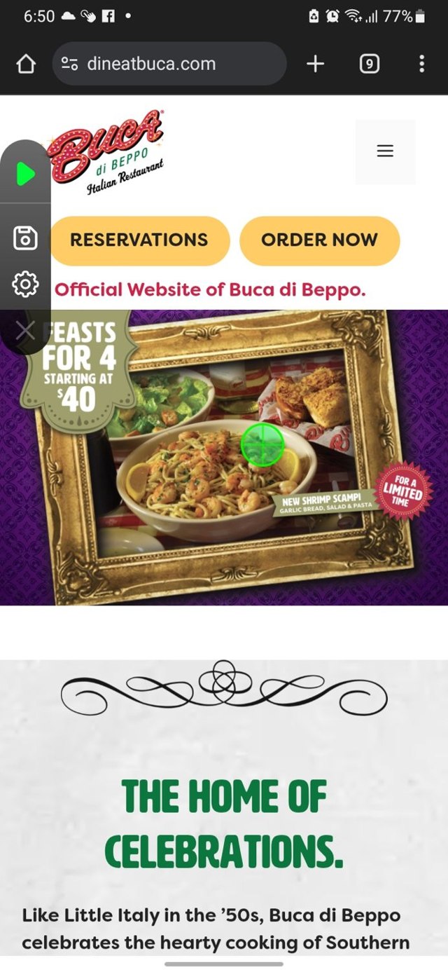 Buca Di Beppo checkout page showing Buca Di Beppo promo code box | Screenshot taken by SimplyCodes community member on May 2, 2025