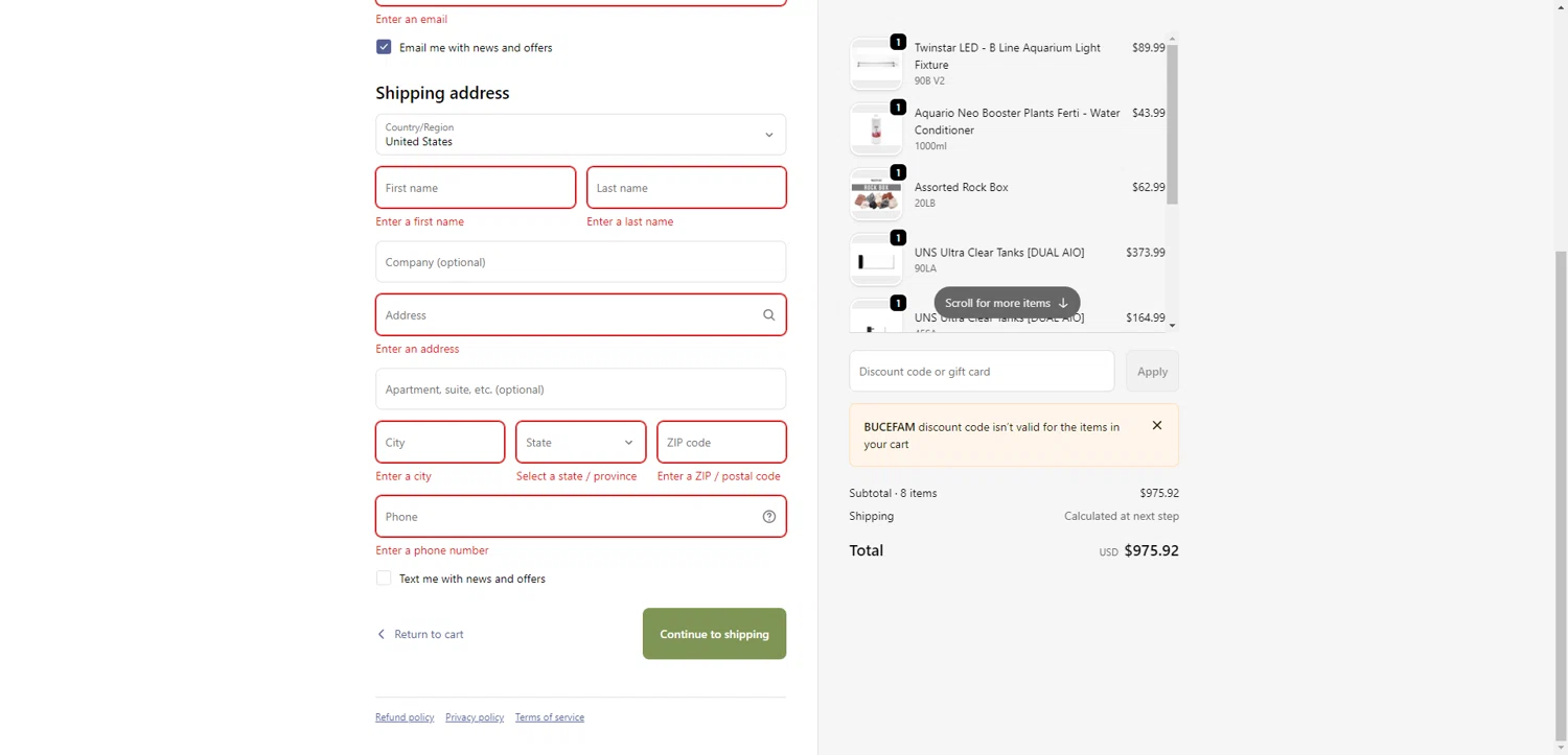 Buce Plant discount code screenshot showing code BUCEFAM applied at Buce Plant checkout page. Uploaded by SimplyCodes community member CrownWhiz8114 on Jan 19, 2026