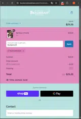 Buckaroo25 coupon verification screenshot
