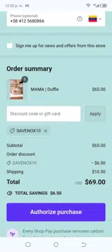 SAVENOX10 coupon verification screenshot