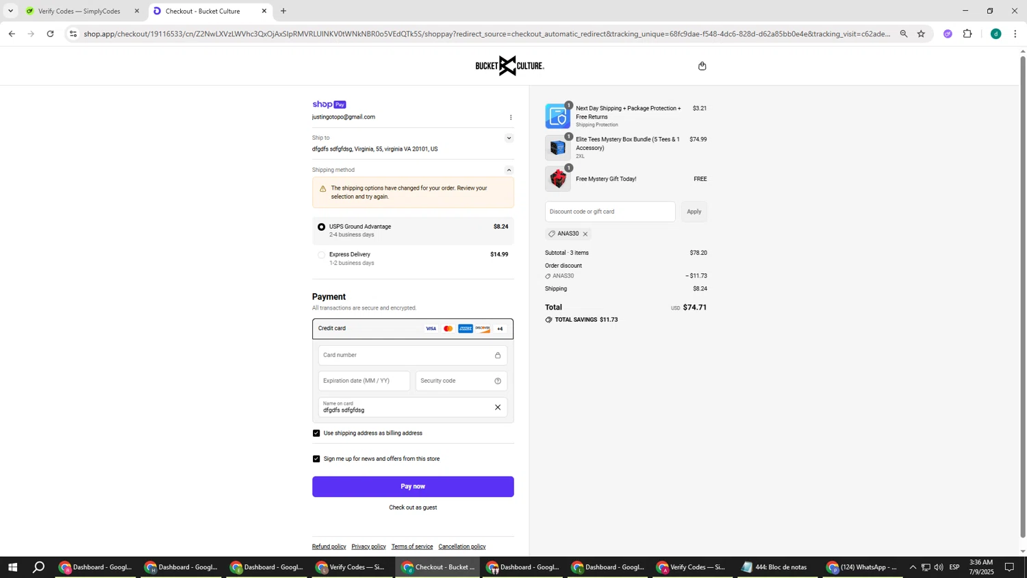 Bucket Culture promo code screenshot showing code ANAS30 applied at Bucket Culture checkout page. Uploaded by SimplyCodes community member HEROESCUDA on Jul 9, 2025