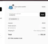 JOHNNYDS coupon verification screenshot