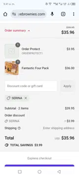 Buckeye Brownies coupon verification screenshot
