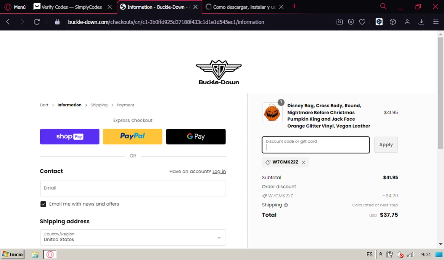 Buckle-Down checkout page showing Buckle-Down promo code box | Screenshot taken by SimplyCodes community member on Sep 15, 2023