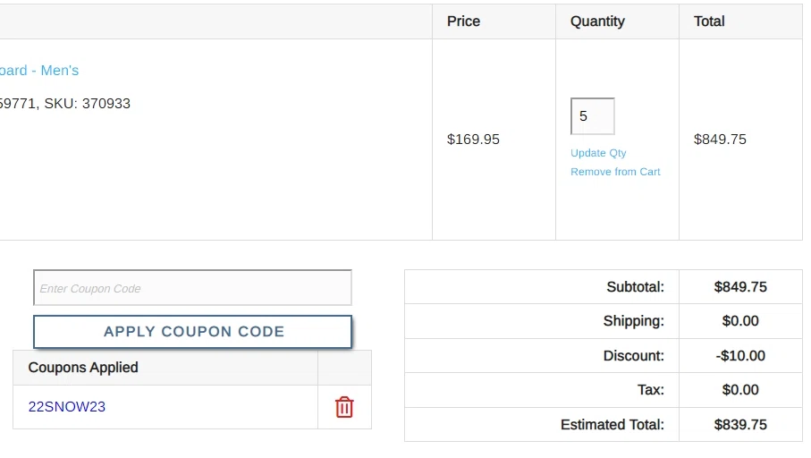 how to use Capita Snowboarding coupons