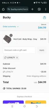 Loyalty coupon verification screenshot